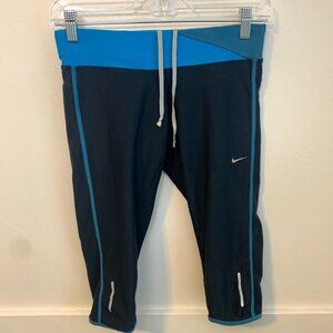 Nike Dri-Fit Dark Blue & Light Blue Cropped Leggings